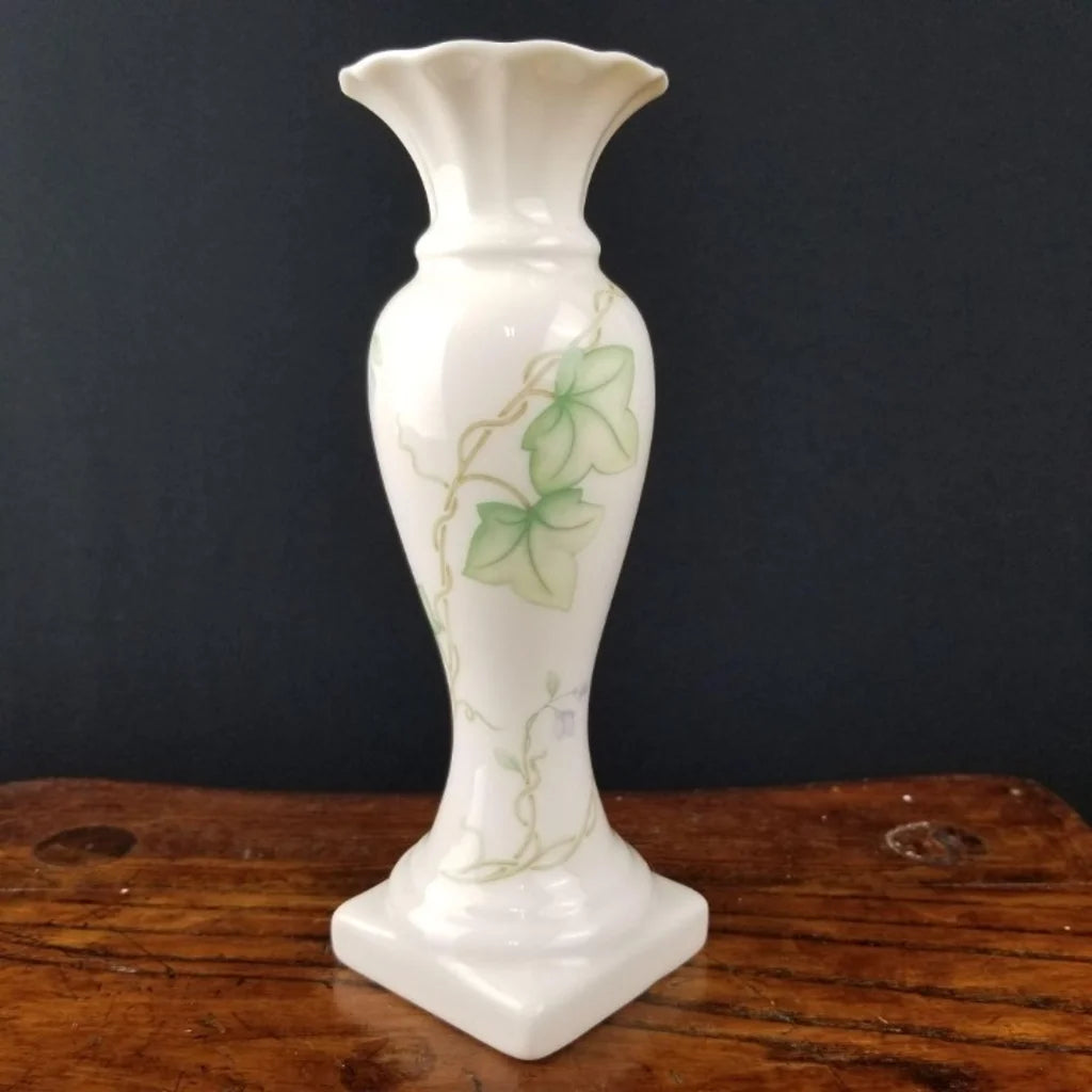 Belleek Pottery Vase Classic 7.5" Ivy Bud Irish Crystal Company