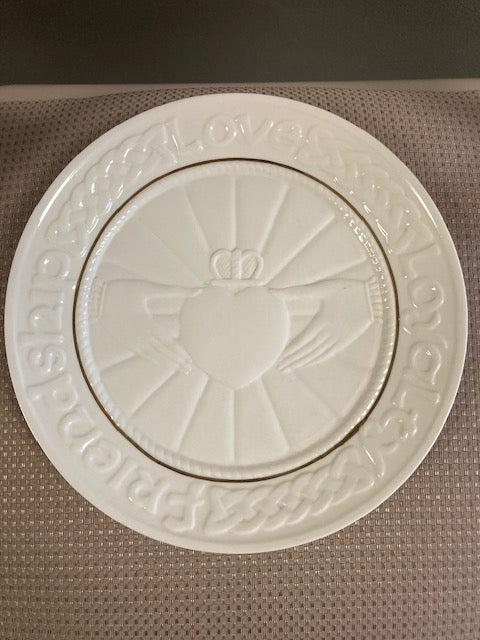 Belleek Pottery Plate Claddagh
