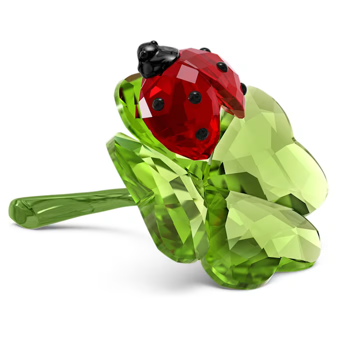 Idyllia Ladybug and Clover ブローチ Swarovski Colored Nature Idyllia Lady Bug & Clover – Irish Crystal