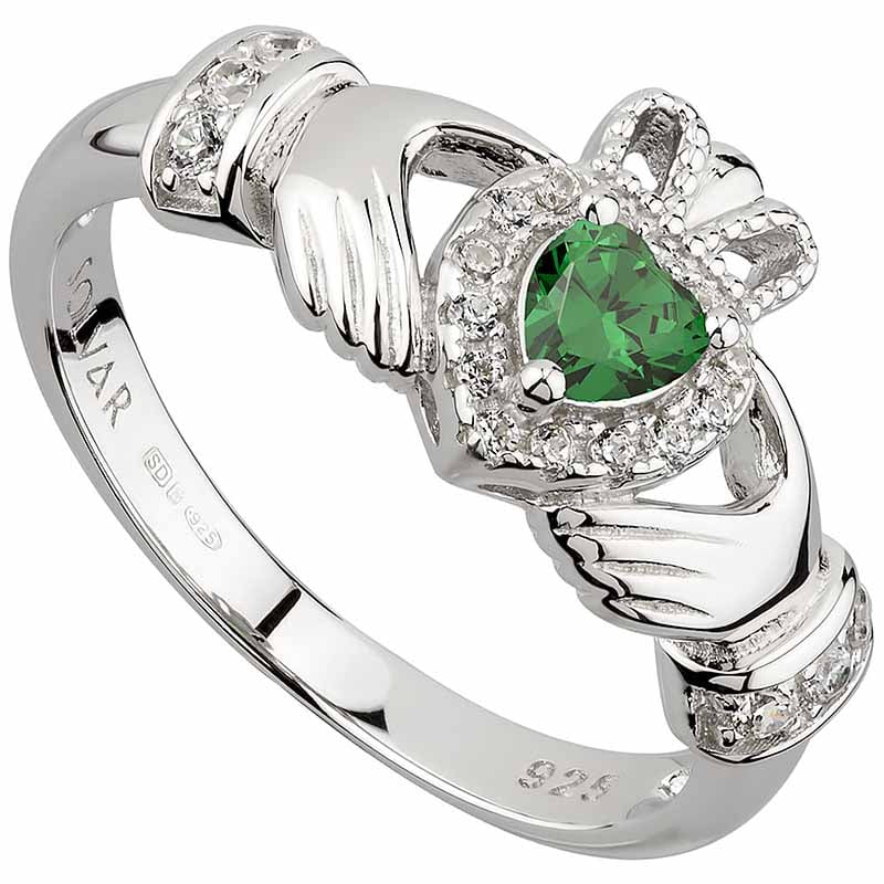 Solvar Claddagh Emerald Heart Ring Irish Crystal Company 2723