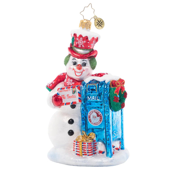 Christopher Radko 2023 NEW Frosty Letter Delivery Ornament