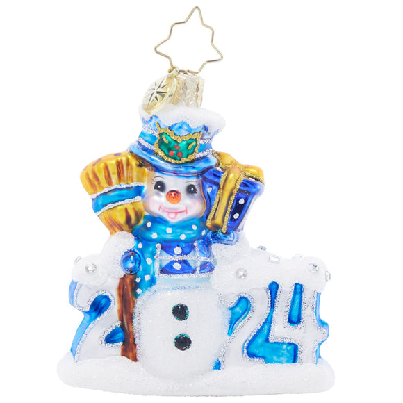 Christopher Radko 2024 NEW Dated Coolest Year Yet Snowman Gem Ornament