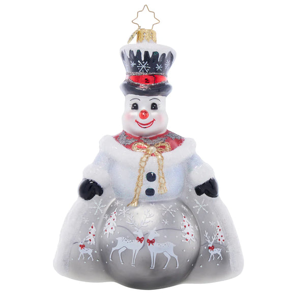Christopher Radko 2024 NEW Top Hat Tidings Snowman Ornament