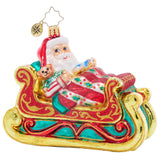 Christopher Radko 2024 NEW Santa Sleigh-Time Snooze Ornament