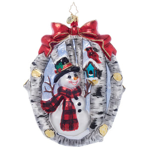 Christopher Radko 2024 NEW A Snowy Feathered Friend Ornament