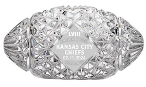Waterford Crystal LVIII 2024 Super Bowl Kansas City Chiefs  Champs Football