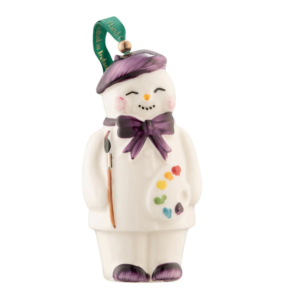 Belleek Pottery 2024 NEW Artist Snowman Ornament