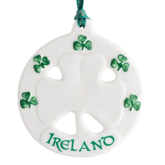 Belleek Ireland Shamrock Ornament