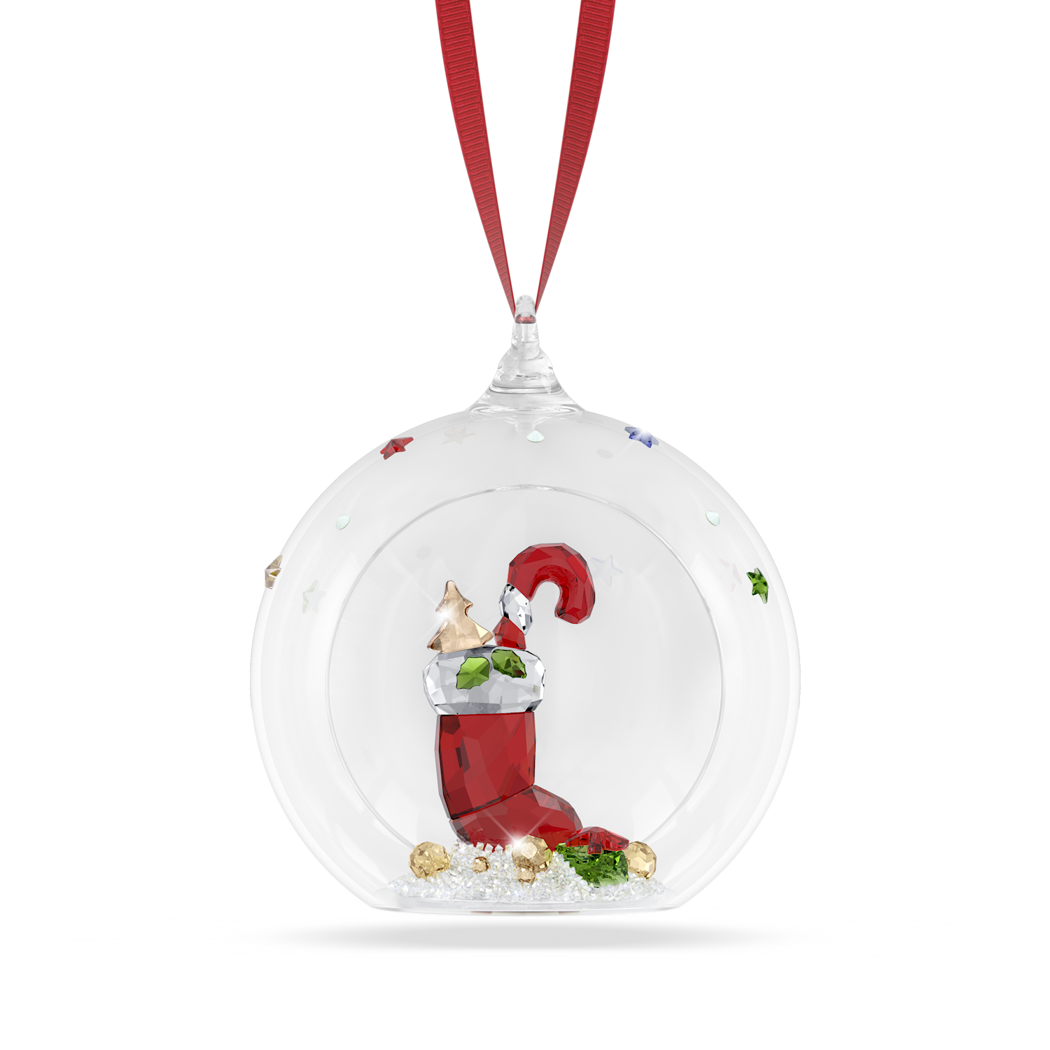 Swarovski Holiday Cheers Stocking and Candy Ball Ornament