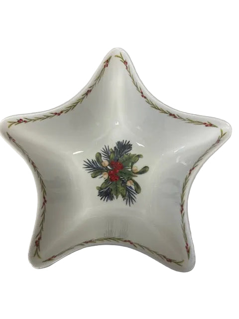 Aynsley Mistletoe And Holly 7" Star Dish