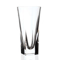 Clear glass vase on a white background