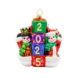 Christopher Radko 2025 NEW Dated Snowy Stackers Ornament