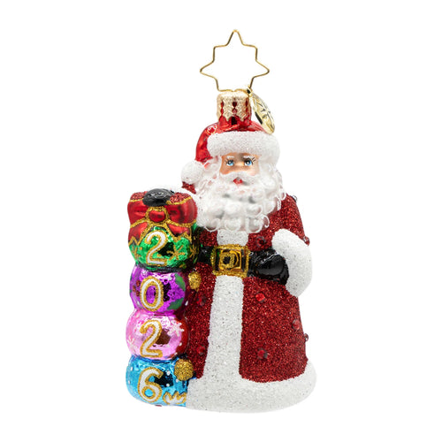Christopher Radko 2026 NEW Dated Christmas Countdown Santa Gem
