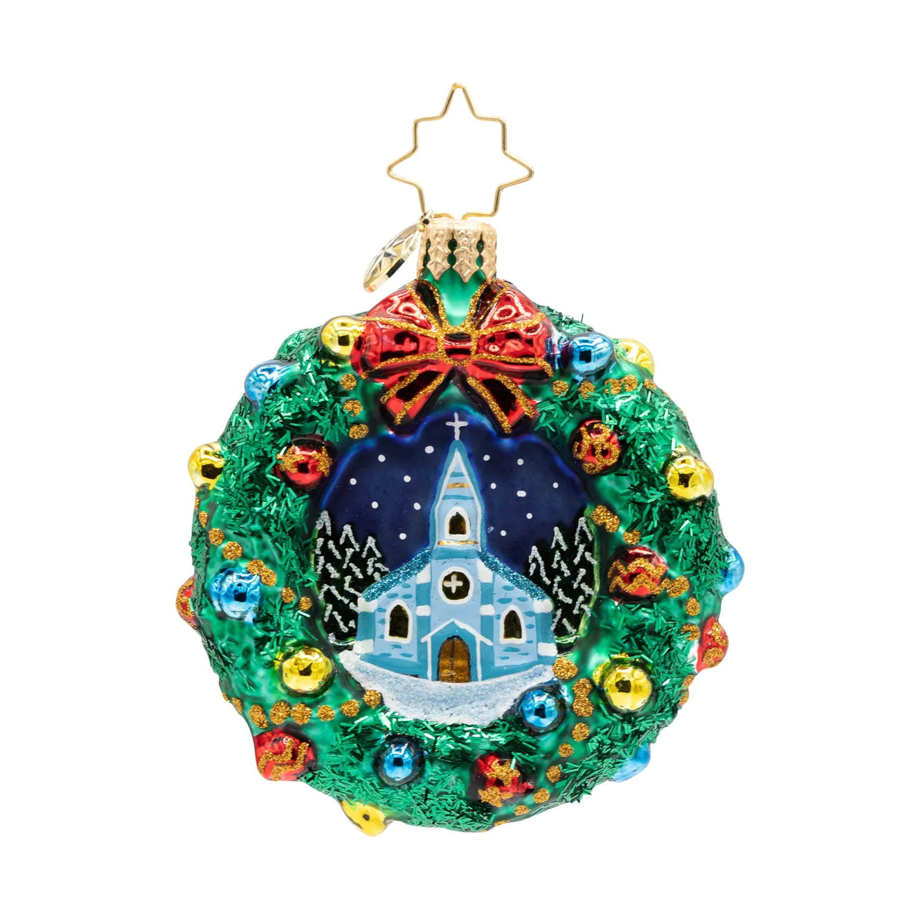 Christopher Radko 2026 NEW Sacred Harmony Church Wreath Gem
