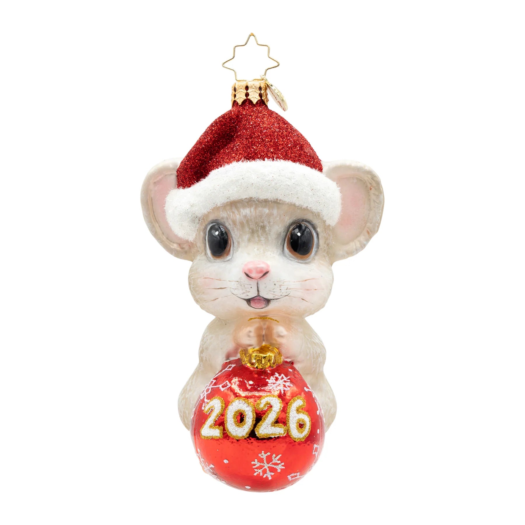 Christopher Radko NEW 2026 Dated Tiny Timekeeper Mouse Ornament