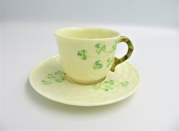 Belleek Pottery Cup Tea & Saucer Demitasse