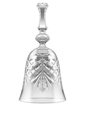 Clear crystal bell-shaped object on a white background