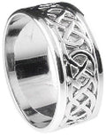 Fado Irish Jewelry 14ct White Gold Trinity Knot Ring Band Size 12
