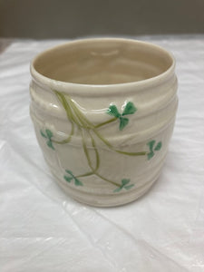 Belleek Pottery Open 3" Jar Shamrock 