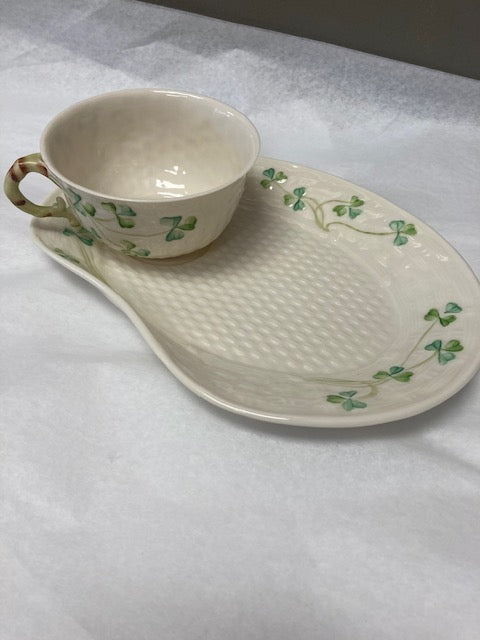 Belleek Pottery Plate Luncheon and Tea Cup