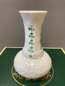 Belleek Pottery Vase Shamrock