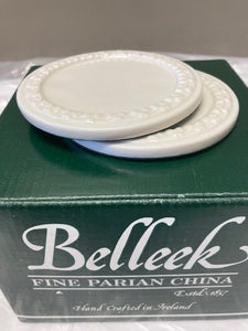 Belleek Pottery Coaster 3.5", Set of 2