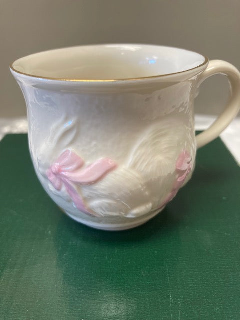 Belleek Pottery Baby Pink Cup 2.25