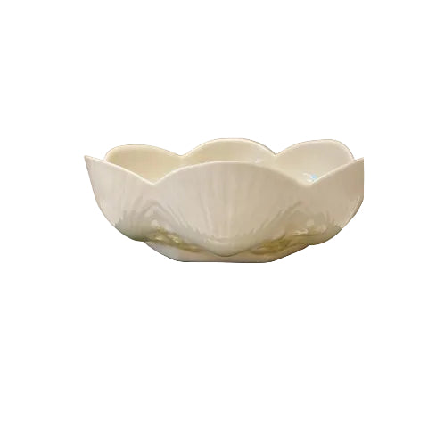 Belleek Pottery Bowl Shell Lustre Coral