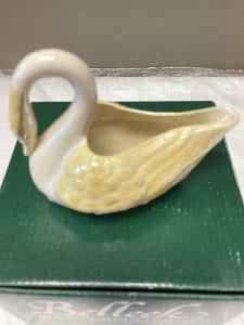Belleek Pottery Bowl Swan Lustre 6"