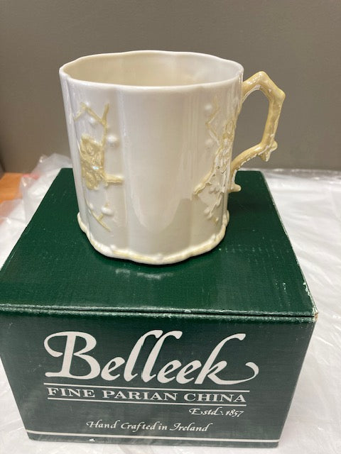 Belleek Pottery Cup Lustre Plum Blossom 3.25