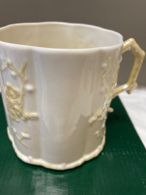Belleek Pottery Cup Lustre Plum Blossom 3.25