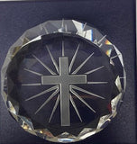 Prism Cut Cross Paperweight Round