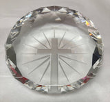 Prism Cut Cross Paperweight Round