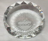 Prism Cut Sacred Heart Paperweight Round