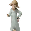 Lladro NAO Girl with Puppy & Clock