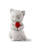 Lladro Red Heart Wiskers Playful Kitten