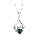 Solvar Claddagh Silver Birthstone Pendant