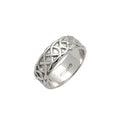 Fado Irish Jewelry 14ct White Gold Celtic Trinity Knot Ring Size 10.5