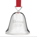 Christmas bell ornament with 'Christmas 2026' engraving and red ribbon on a white background