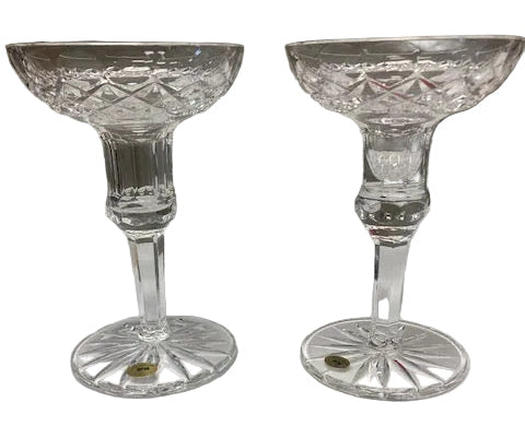 Retired Tyrone Irish Crystal 6" Candlesticks, Pair