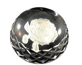 Waterford Crystal Rose Dome Paperweight