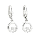 Solvar Sterling Silver Irish Claddagh Jewelry Heart Drop Earrings Small