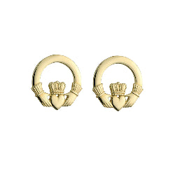 Solvar 10ct Gold Irish Claddagh Jewelry Earrings Small Stud