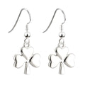 Solvar Rhodium Plated Lucky Drop Earrings Shamrock Jewelry