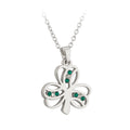 Solvar Rhodium Plated Lucky Shamrock Jewelry Necklace