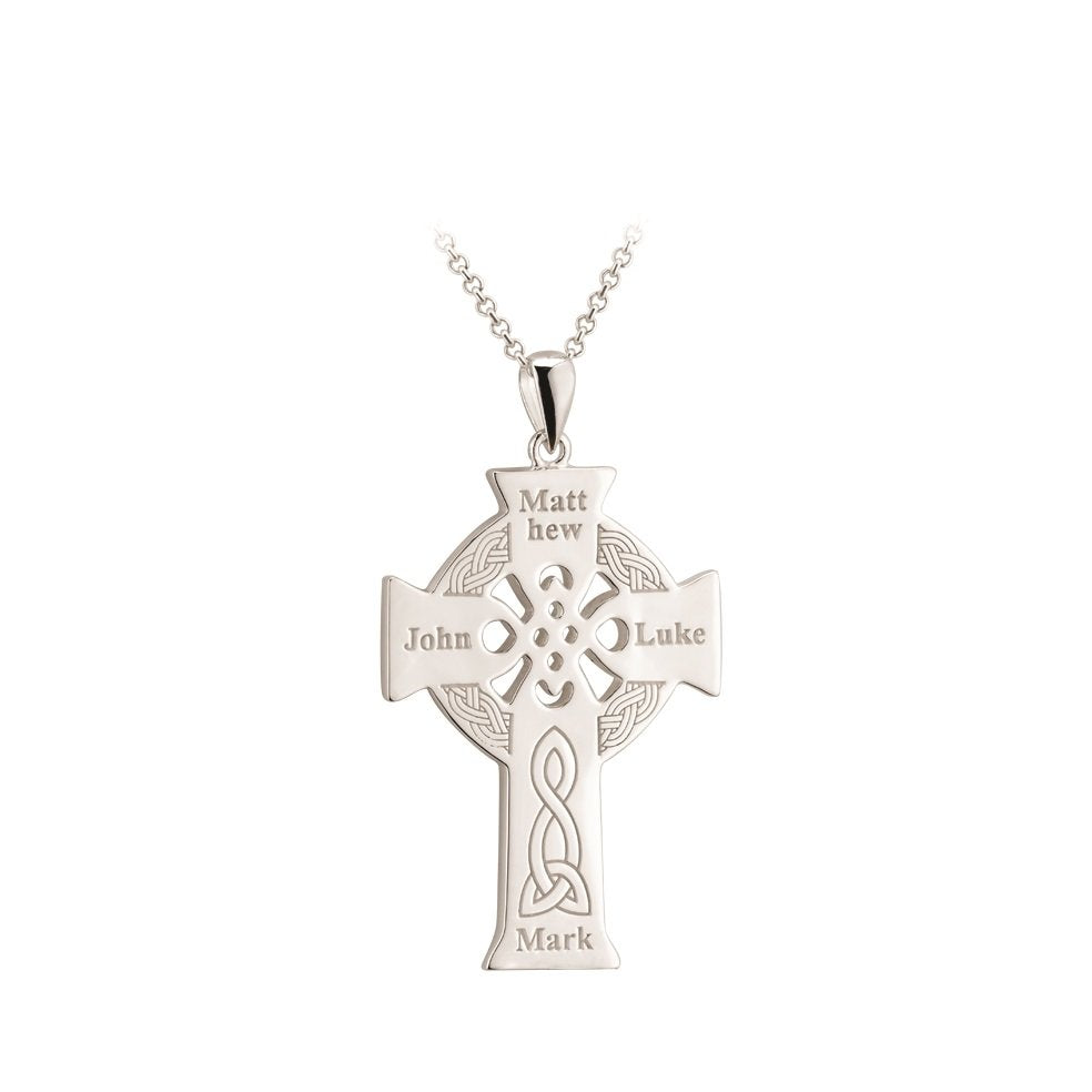Solvar Four Apostles Celtic Cross Pendant Back Side
