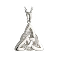 Solvar Sterling Silver Cubic Zirconia Circle Trinity Knot Necklace