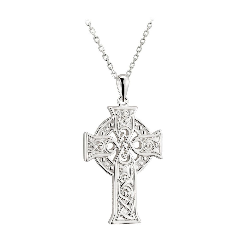 Solvar Sterling SIlver Irish Jewelry Four Apostles Celtic Knot Cross Necklace