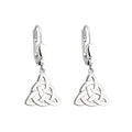 Solvar Sterling Silver Trinity Celtic Knot Drop Earrings
