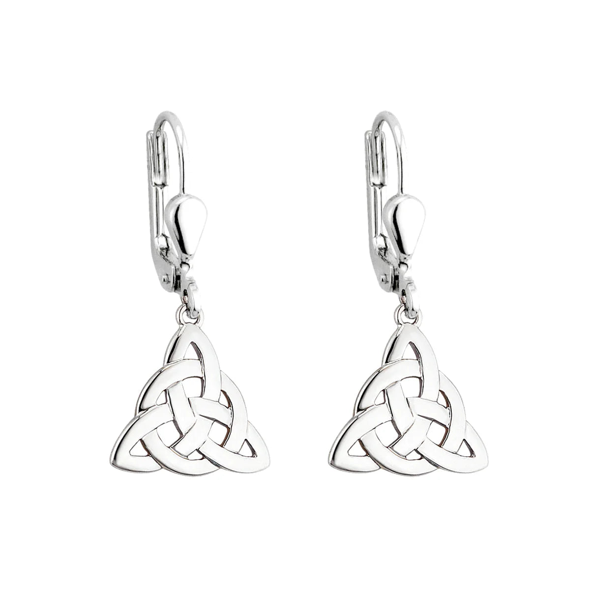 Solvar Sterling Silver Trinity Celtic Knot Drop Earrings